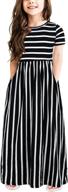 👗 gorlya sleeve holiday pockets 11-12 years girls' dresses for fashionable clothing logo