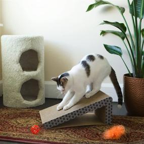 img 2 attached to 🐱 iPrimio Foldable Cat Scratch Ramps (2 Ramps, Great Value) - Easy Travel & Storage - Ideal for Cats Playing, Resting & Scratching - Patent Pending Design (2 Pack)