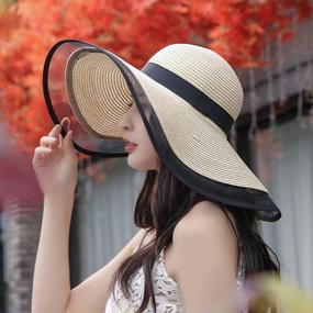 img 1 attached to Оставайтесь в безопасности и стильно: складные гибкие солнцезащитные шляпы для женщин с UPF 50+ и широкими полями для летнего пляжа и путешествий