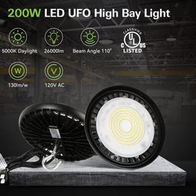 img 3 attached to 2 Pack 200W LED High Bay Light Fixture - 26,000Lm [450W MH/HPS Equiv.], 5000K, IP65 For Wet Locations | Hykolity