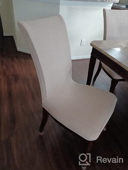 img 1 attached to 🪑 GoodtoU Dining Chair Covers - Set of 4 Slipcovers for Dining Room Chairs, Light Gray - Ideal for Hotels and Kitchen Use review by Anthony Savage