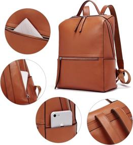 img 1 attached to 🎒 BOSTANTEN Leather Backpack: Fashionable College Women's Handbags & Wallets in Stylish Fashion Backpacks