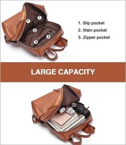 img 2 attached to 🎒 BOSTANTEN Leather Backpack: Fashionable College Women's Handbags & Wallets in Stylish Fashion Backpacks