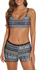 img 1 attached to Aleumdr Womens 3 Piece Tankini Swimsuits With Boy Shorts And Bra - Athletic Swimwear For Modest Coverage