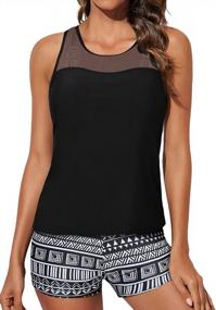 img 4 attached to Aleumdr Womens 3 Piece Tankini Swimsuits With Boy Shorts And Bra - Athletic Swimwear For Modest Coverage
