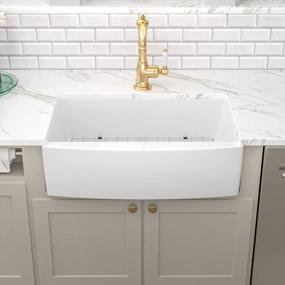 img 3 attached to Lordear 33" White Fireclay Porcelain Ceramic Farmhouse Apron Front Single Bowl Kitchen Sink Basin