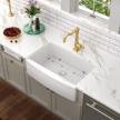 lordear 33" white fireclay porcelain ceramic farmhouse apron front single bowl kitchen sink basin logo