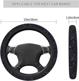 img 2 attached to 🌌 Stay Cozy and Stylish on Cosmic Drives: Universal 15 Inch Moon Space Planet Stars Galaxy Universe Car Steering Wheel Cover - Winter Warm, Soft, and Elastic - Ideal Car Accessories for Women, Girls, Ladies, and Men