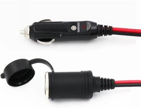 img 3 attached to 🔌 "25FT Кабель продления для прикуривателя с повышенной нагрузкой - Мужской штекер в Женскую розетку, Кабель продления 16AWG с индикаторами питания LED-освещения, идеально подходит для насоса для шин, воздушного компрессора