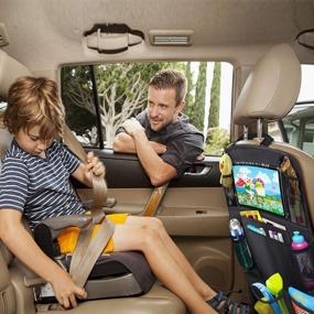 img 1 attached to Organize Your Car With Our 2-Pack Backseat Organizer - Includes Tablet Holder And 9 Storage Pockets For Ultimate Convenience!