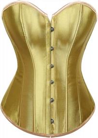 img 3 attached to Women'S Leather Corset Bustier Lingerie Top Waist Cincher Basque For Punk Rock Halloween Costume