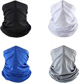 img 4 attached to UV Protection Face Mask Neck Gaiter Scarf Sunscreen Breathable Headwear: A Versatile Bandana, Balaclava, And Skull Cap