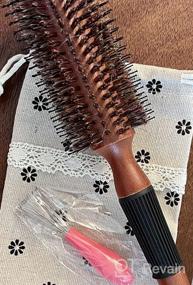 img 5 attached to Boar Bristle Round Hairbrush For Quick Blowout - 2.2 Inch - Add Shine/Volume, Minimize Damage For Women Or Men.