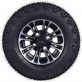 img 3 attached to 20" MASSFX Black QUAKE Golf Cart Wheel And Tire Kit 10X7 4/101.6 4/4 Rim, 20X10-10 Tires (4 Pack)