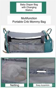 img 2 attached to 👶 L&K Co. Baby Diaper Bag Backpack: Changing Station, Portable Crib, USB Port, Waterproof Travel Pad, Stroller Strap, Large Capacity, Grey