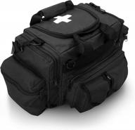 asa techmed first aid responder ems emergency medical trauma bag deluxe, black logo
