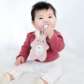 img 3 attached to Adorable BooginHead PaciPlush Pacifier Holder Set - 🐰 Pink Bunny Stuffed Animal & Baby Pacifier Holder Combo!