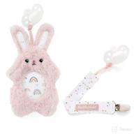 adorable booginhead paciplush pacifier holder set - 🐰 pink bunny stuffed animal & baby pacifier holder combo! logo