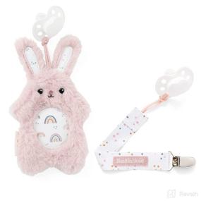 img 4 attached to Adorable BooginHead PaciPlush Pacifier Holder Set - 🐰 Pink Bunny Stuffed Animal & Baby Pacifier Holder Combo!