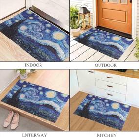 img 1 attached to Colorful Non-Slip Doormat For Front Entrance, Bathroom, Kitchen, Bedroom, And Entryway - Darkyazi 23.6" X 35.4" Moon Design Floor Mat Made Of Polyvinyl Chloride