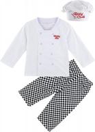 cosland boys' 3pc chef costume halloween outfit long sleeve pant sets with hat (baby & toddler) logo