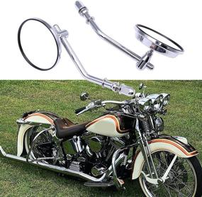 img 2 attached to Chrome Motorcycle Round Sportster Mirrors Rear View Compatible With Harley Davidson Fatboy Dyna Street Glide Road King Softail