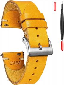 img 4 attached to Vintage Italian Buttero Leather Watch Strap - Torbollo Quick Release Replacement Bands For Men In 18Mm, 20Mm, And 22Mm Sizes