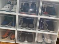 img 1 attached to Maximize Your Closet Space With 18 Stackable, Medium-Sized Black Shoe Storage Boxes From YITAHOME review by Meghan Davis