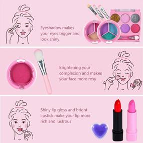 img 1 attached to Kids Makeup Kit For Girls, Washable Play Set With Real Cosmetics, Pretend Makeup For 4-8 Year Olds, Little Girl Gifts