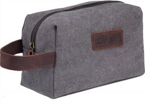 img 4 attached to Organize Your Travel Essentials With Wowbox Men'S Canvas Toiletry Bag In Grey