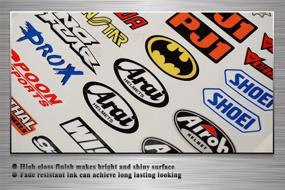 img 2 attached to 🥋 Kungfu Graphics FMF Micro Sponsor Logo Racing Sticker Sheet in Universal Size (7.2x 10.2 inch) - White