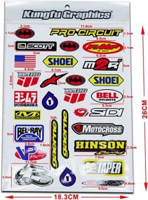 img 4 attached to 🥋 Kungfu Graphics FMF Micro Sponsor Logo Racing Sticker Sheet in Universal Size (7.2x 10.2 inch) - White