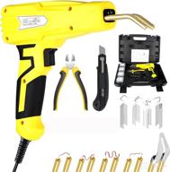 🚗 upgrade your car bumper repair with the upgraded version 100w hot stapler gun – plastic welder machine, bumper crack repair kit with plier and 4 types of hot wave flat staples – yellow logo