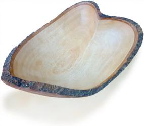 img 1 attached to Handcrafted Heart-Shaped Bowl Made Of Eco-Friendly Mango Wood With Bark