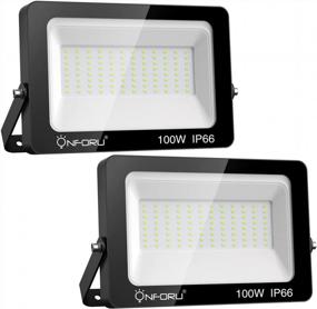 img 4 attached to 2 Pack Onforu 100W LED Flood Lights - 8900LM Super Bright Outdoor Security Lights, IP66 Waterproof Daylight White Floodlight For Yard, Garden, Playground, Basketball Court, Patio