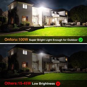 img 1 attached to 2 Pack Onforu 100W LED Flood Lights - 8900LM Super Bright Outdoor Security Lights, IP66 Waterproof Daylight White Floodlight For Yard, Garden, Playground, Basketball Court, Patio