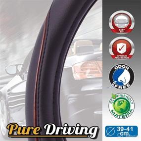 img 1 attached to 🚗 Black CAR+ P505170 Steering Wheel Cover