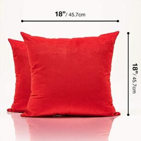 img 3 attached to HNCmua Striped Corduroy Cushion Cover - Corduroy Pillow Covers - Red Pillow Covers - Throw Pillows For Bedroom - Throw Pillow Sets For Couch - Pillow Covers For Couch - Set Of 2-18In X 18In