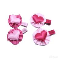 💗 pink valentines hair clips set: adorable baby girls hairpin hairclip gift (jhv10) логотип