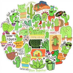 img 4 attached to QTL Cactus Stickers For Kids Cute Cactus Stickers For Water Bottle Cactus Vinyl Stickers Plant Stickers For Laptop Waterproof Succulent Stickers Bulk 50Pcs