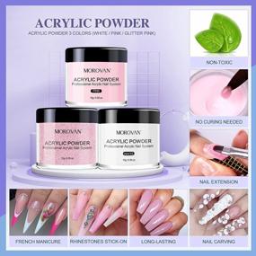 img 3 attached to Morovan Acrylic Nail Kit: Professional Monomer Liquid & Powder Set For Beginner Nail Extension