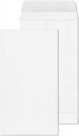 500 pack of 28lb white coin envelopes - 3 1/2 x 6 1/2 heavy duty paper envelopes for small parts, cash, and coins logo
