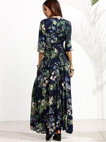 img 3 attached to Milumia Womens Button Floral Navy_Green Women's Clothing - Dresses