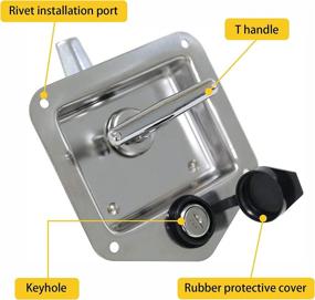 img 1 attached to Highly Polished Stainless Steel Trailer Door Latch - 2Pcs T-Handle Lock Set with Keys and Gasket - Perfect for RV Camper, Truck, Trailer, and Toolbox