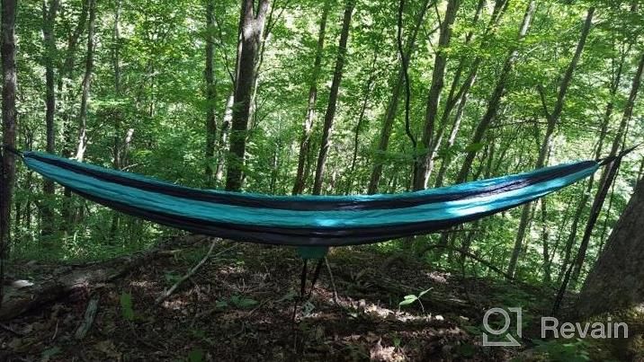 img 1 attached to Portable Camping Hammock - Lightweight Double/Single Parachute Hammock With Tree Straps For Hiking, Backpacking, And Outdoor Adventures - By AnorTrek review by Robert Helstrom