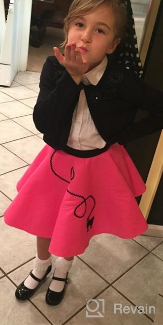 img 1 attached to 🎀 Handmade Retro Felt Skirt - 1950s Poodle Skirt for Girls, Ideal Children’s Costume for Halloween, Proudly Made in The USA review by Cynthia Cooper