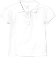 girls' white ruffle sleeve uniform top 👚 for tops, tees & blouses at childrens place logo