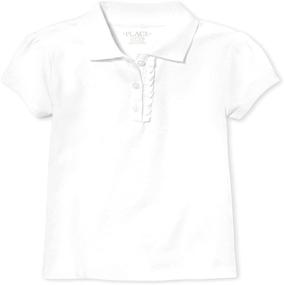 img 4 attached to Girls' White Ruffle Sleeve Uniform Top 👚 for Tops, Tees & Blouses at Childrens Place