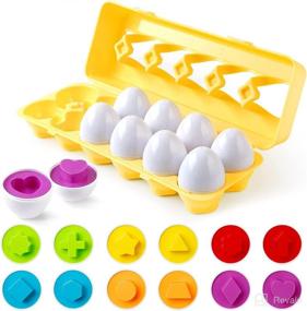 img 4 attached to 🥚 ZenBombs 12 Matching Eggs Learning Toys for Toddlers, Gifts for 3+ year old Preschoolers, Montessori Baby Toys, Enhances Color and Shape Recognition Skills, Educational Toy for Kids