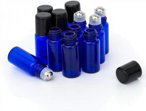 img 4 attached to Premium 3Ml Cobalt Blue Glass Roller Bottles With Stainless Steel Roller Ball And Bonus Droppers - Set Of 12